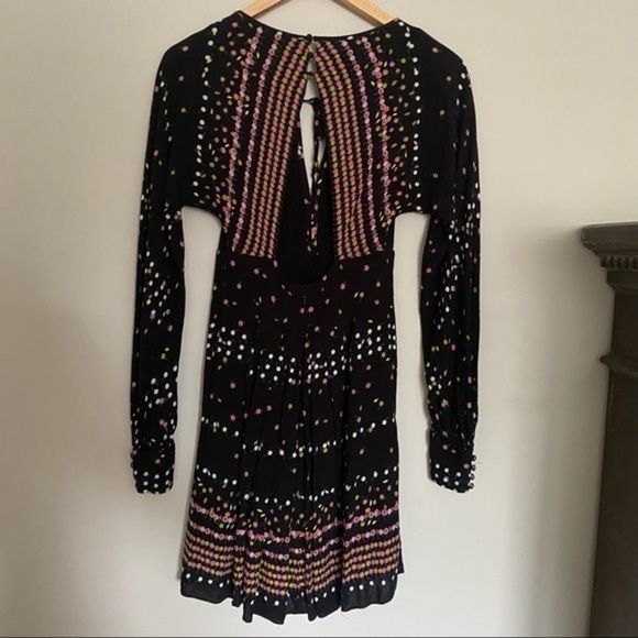 Free People Coryn Black Combo Print Long Sleeve Dress - Picture 7 of 14